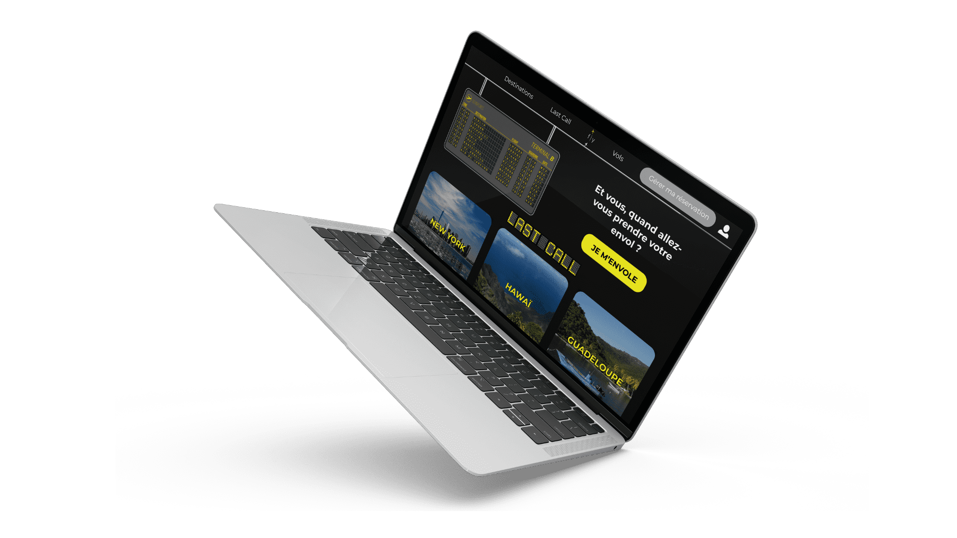 visuel projet Fly réalisation maquette UI/UX service de webdesign